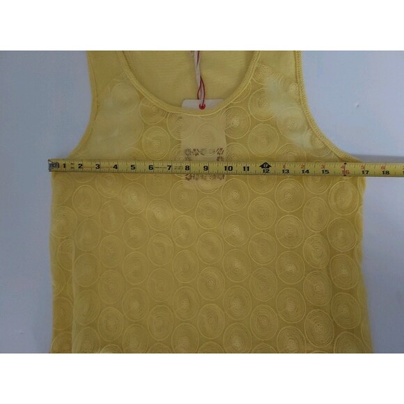 Chelsea & Violet Yellow Sleeveless Sheer Top Woman's Large - Cotton/poly NEW - Picture 5 of 6